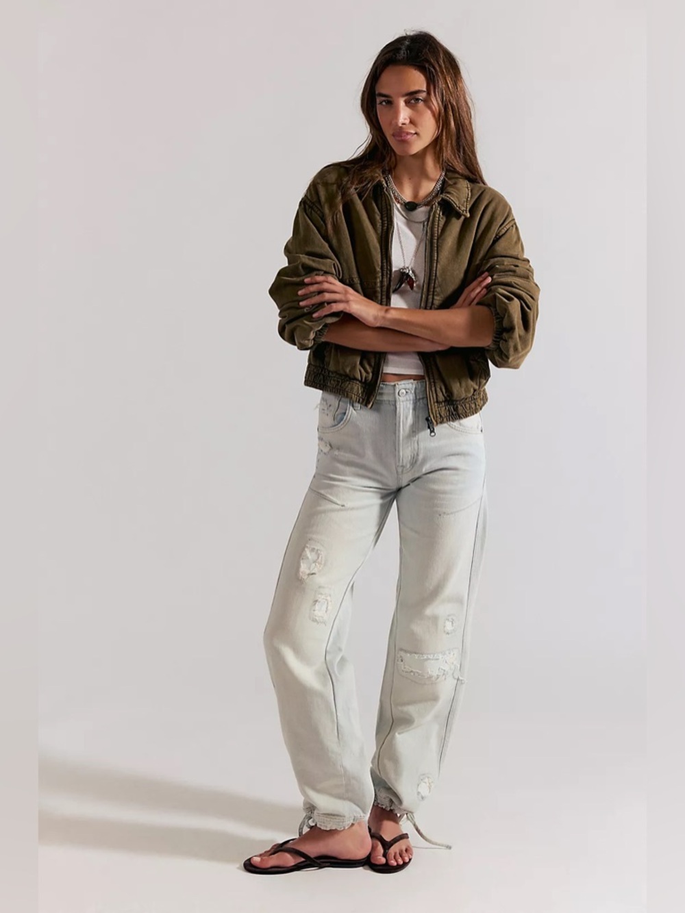 NWT We The Free Don’t Wait Up Boyfriend Jeans ~Trash Talk~